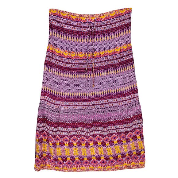 Mossimo Supply Co. Maxi Boho Skirt Size Small Pink and Orange Tones Aztec Print - Picture 6 of 10